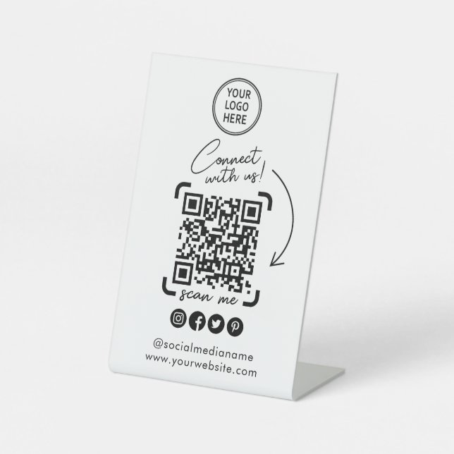 QR-Code für Social Media Sockelschild (Vorderseite)