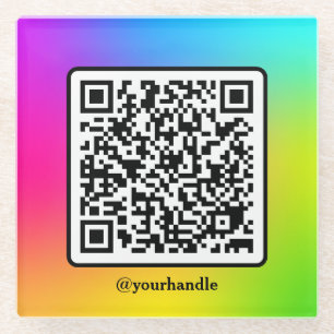 QR-Code für Social Media Square Glasuntersetzer