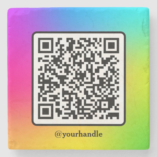 QR-Code für Social Media Square Steinuntersetzer (Vorderseite)