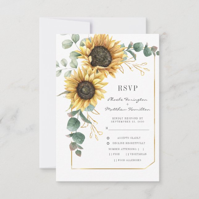 QR-Code für Sonnenblumen Bright Botanical Wedding RSVP Karte (Vorderseite)