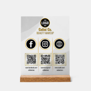 QR-Code für soziale Medien - Akryllisches Zeichen  Acrylschild
