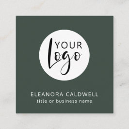 QR-Code für soziale Medien Ihr Logo Grün Quadratische Visitenkarte