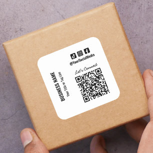 QR-Code für soziale Medien Quadratischer Aufkleber