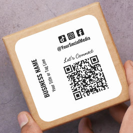 QR-Code für soziale Medien Quadratischer Aufkleber