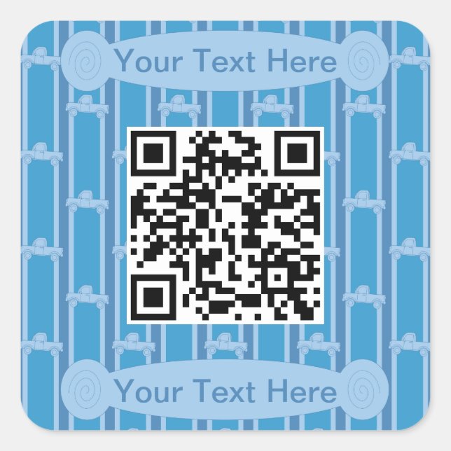 QR-Code für Spaß und Extravagante LKW Quadratischer Aufkleber (Vorderseite)