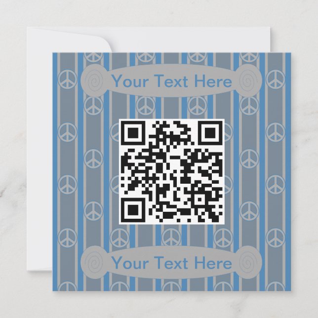 QR-Code für Spaß und Extravagantes Friedenszeichen Einladung (Vorderseite)