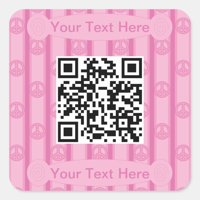 QR-Code für Spaß und Extravagantes Friedenszeichen Quadratischer Aufkleber (Vorderseite)