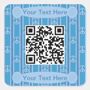 QR-Code für Spaß und Extravagantes Friedenszeichen Quadratischer Aufkleber