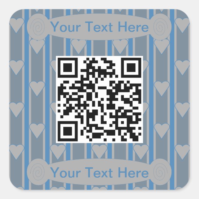 QR-Code für Spaß und Extravagantes Herz Quadratischer Aufkleber (Vorderseite)
