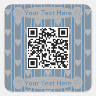 QR-Code für Spaß und Extravagantes Herz Quadratischer Aufkleber