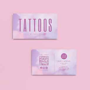 QR-Code für Tattoo Artist und Lila Logos Visitenkarte
