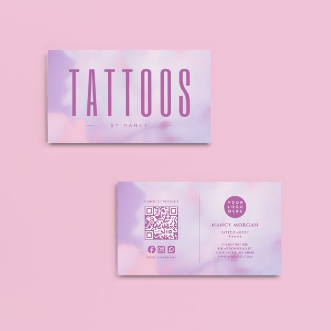 QR-Code für Tattoo Artist und Lila Logos Visitenkarte (Von Creator hochgeladen)