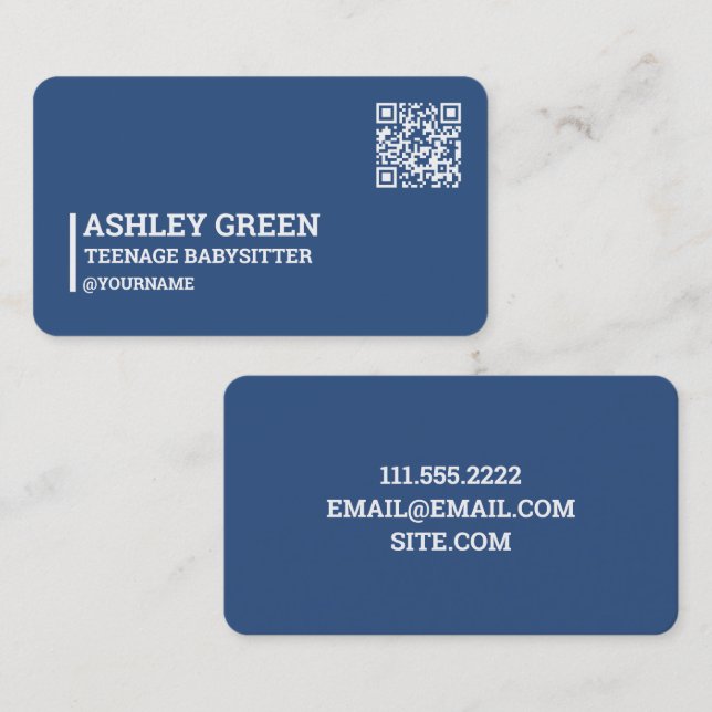 QR-Code für Teenager Visitenkarte (Vorne/Hinten)