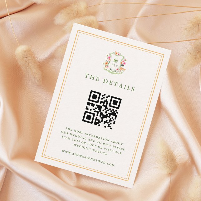 QR-Code für Tropical Palm Tree Hochzeit Begleitkarte (Von Creator hochgeladen)