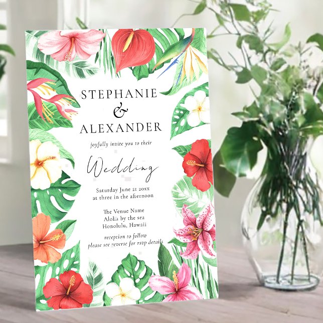 QR-Code für tropische Strandflora Einladung (Von Creator hochgeladen)