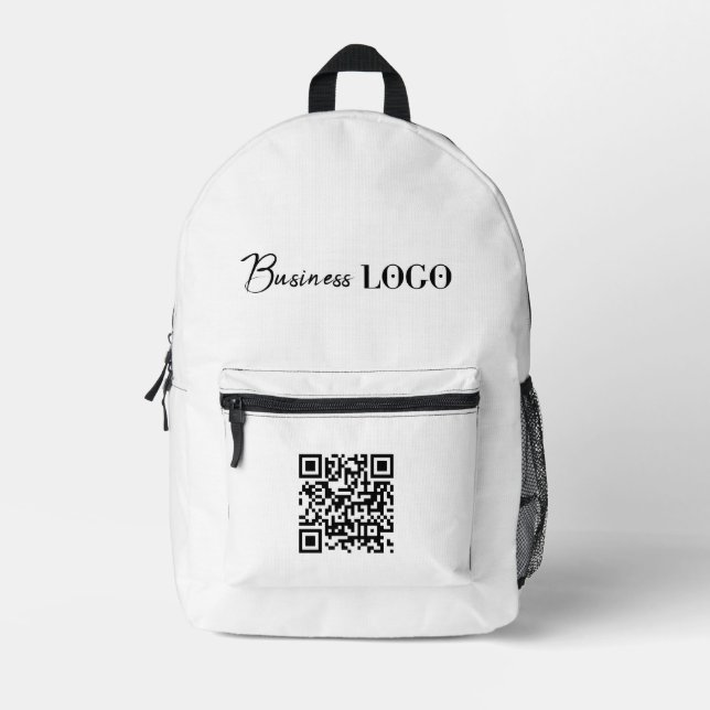 QR-Code für Unternehmen Bedruckter Rucksack (Vorderseite)