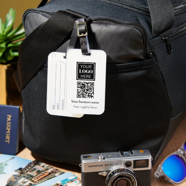QR-Code für Unternehmen Gepäckanhänger (Vorderseite & Rückseite)