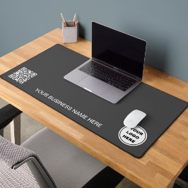 QR-Code für Unternehmen l Modernes Graues Unterneh Schreibtischunterlage
