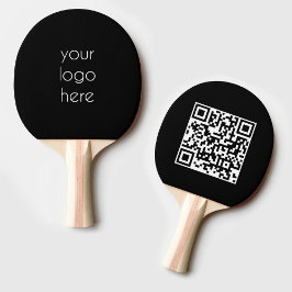 QR-Code für Unternehmen mit Firmenlogo für Black B Tischtennis Schläger