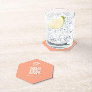 QR-Code für Unternehmen Peachy Coral Untersetzer