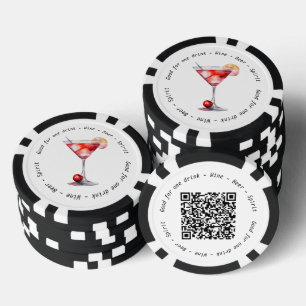 QR Code für Unternehmen Schwarz-weiß Cosmo Drink G Pokerchips