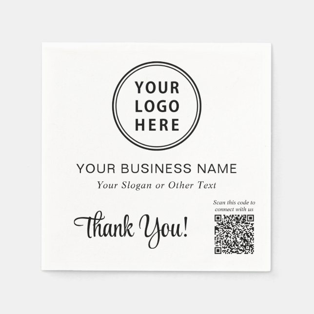 QR-Code für Unternehmen Serviette (Vorderseite)