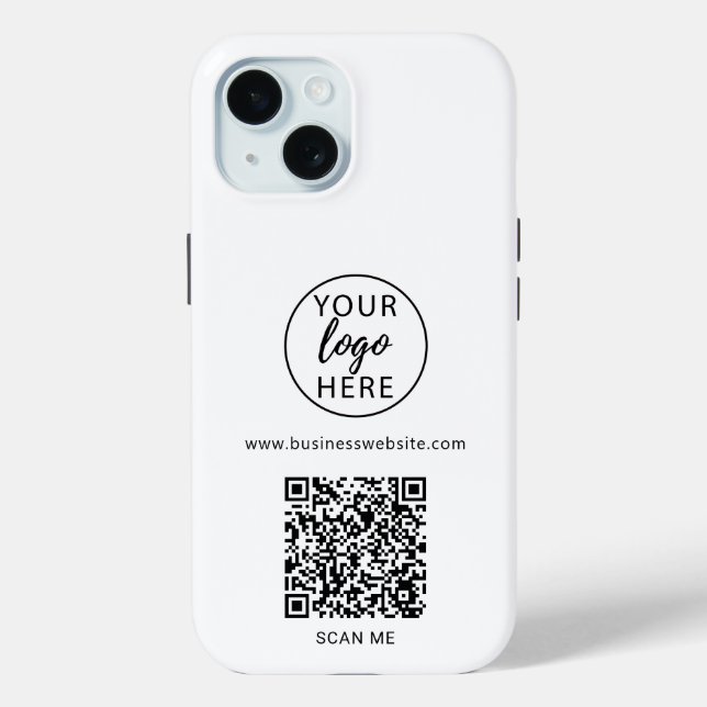 QR-Code für Unternehmen und Firmenlogo Case-Mate iPhone Hülle (Rückseite)