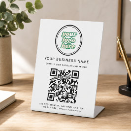 QR-Code für Unternehmen und Logo Sockelschild