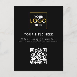 QR-Code für Unternehmen und Text Postkarte