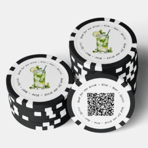 QR Code für Unternehmensereignisse Mojito Drink Gu Pokerchips