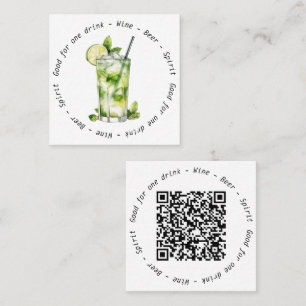 QR Code für Unternehmensereignisse Mojito Drink Gu Quadratische Visitenkarte