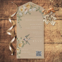 QR-Code für Vintagen Blumenvogel