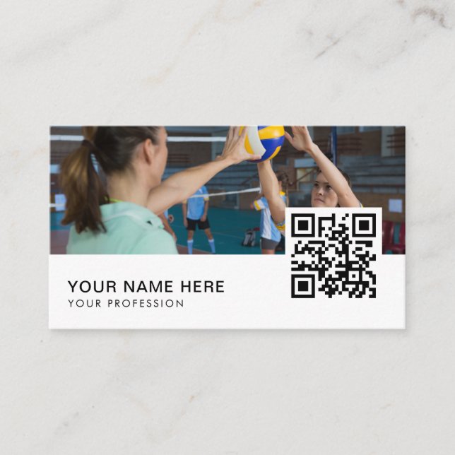 QR-Code für Volleyball-Coach Visitenkarte (Vorderseite)