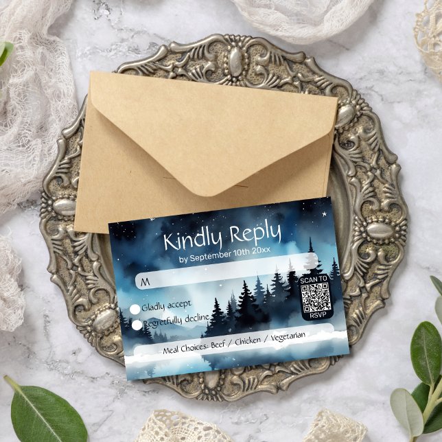 QR-Code für Wasserfarbenfrohe Nacht RSVP Karte (Von Creator hochgeladen)