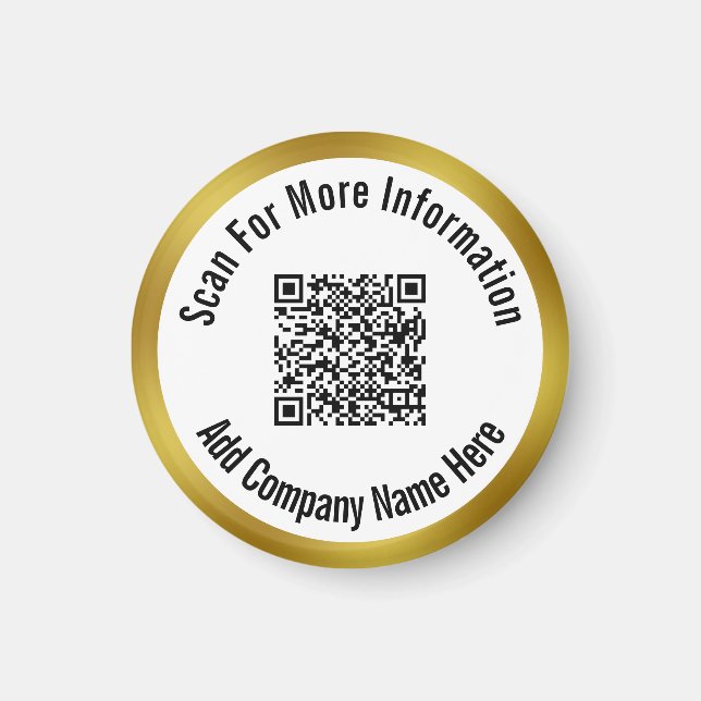 QR-Code für weitere Informationen und Firmennamen  Magnet (Vorne)