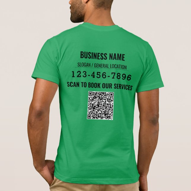 QR-Code für "Welcome Business"-Markenzeichen T-Shirt (Rückseite)