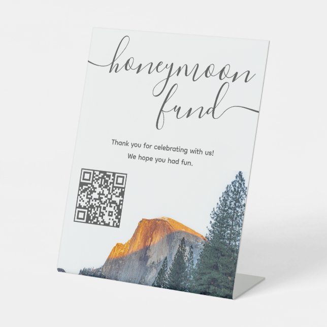 QR-Code für Yosemite Half Dome Sunset Honeymoon Fu Sockelschild (Vorderseite)