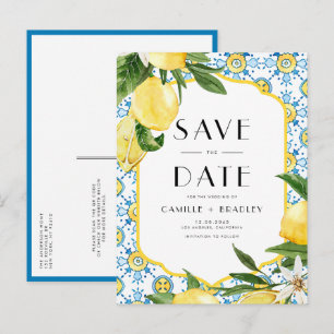 QR-Code für Zitronen und Marokkaner Save the Date Ankündigungspostkarte