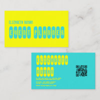 QR-Code für Zitronengelb und türkisfarbene Typogra