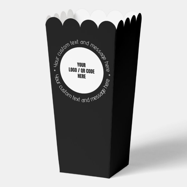 QR-Code für zwei Firmenlogos Text Schwarzer Zeiche Geschenkschachtel (Vorderseite)