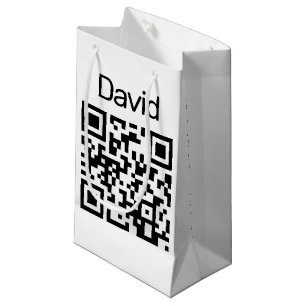 QR-Code Geburtstag auf Weiß Kleine Geschenktüte