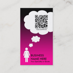 qr Code-Gedankenblase (Rosa verblassen) Visitenkarte