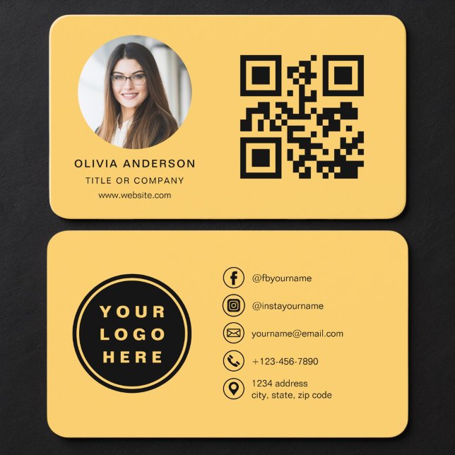 QR-Code Gelbe Foto Visitenkarte (Von Creator hochgeladen)
