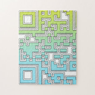 QR-Code - Gelbes Aqua Puzzle