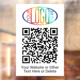 QR Code Generator & Business Logo Einfach weiß Fensteraufkleber