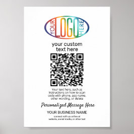 QR Code Generator & Business-Logo Minimalistisch w Poster