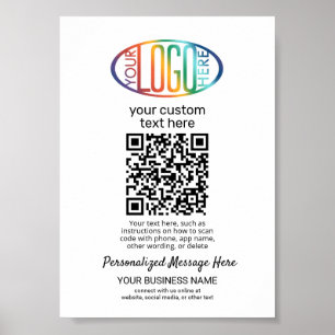 QR Code Generator & Business-Logo Minimalistisch w Poster