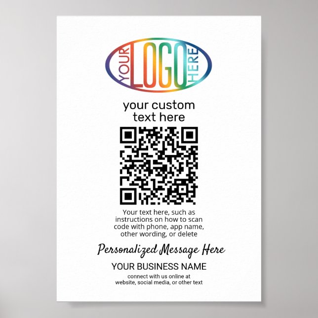 QR Code Generator & Business-Logo Minimalistisch w Poster (Vorne)
