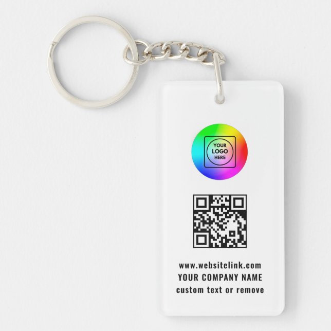 QR Code Generator Business Promo Keychains Schlüsselanhänger (Vorderseite)