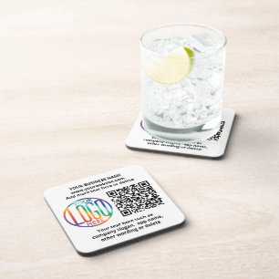 QR-Code-Generator & Ihr Geschäftslogo Werbeartikel Getränkeuntersetzer